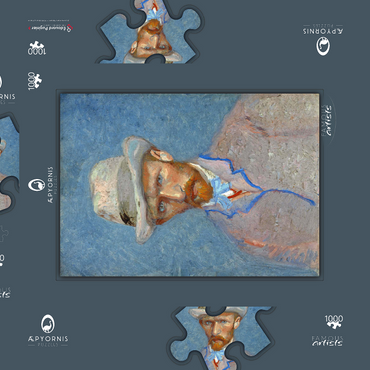Vincent van Gogh's Self-portrait with a Gray Straw Hat (1887) 1000 Puzzle Schachtel 3D Modell