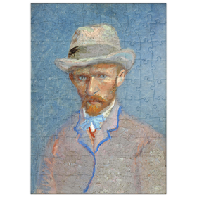 Darstellung des Puzzle Motivs Vincent van Gogh's Self-portrait with a Gray Straw Hat (1887) - Puzzleteile: 100