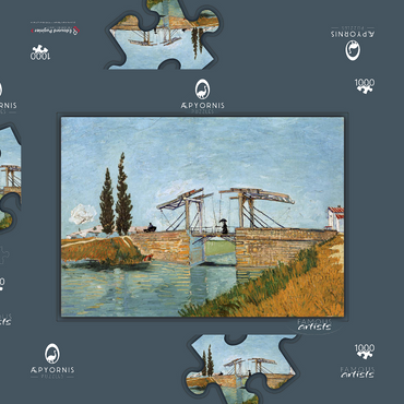 Vincent van Gogh's Langlois Bridge at Arles (1888) 1000 Puzzle Schachtel 3D Modell