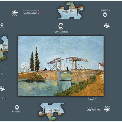 Vincent van Gogh's Langlois Bridge at Arles (1888) 100 Puzzle Schachtel 3D Modell