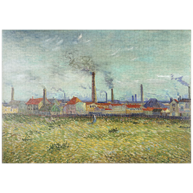 Darstellung des Puzzle Motivs Vincent van Gogh's Factories at Clichy (1887) - Puzzleteile: 1000