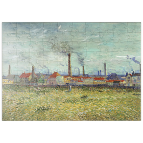 Darstellung des Puzzle Motivs Vincent van Gogh's Factories at Clichy (1887) - Puzzleteile: 100