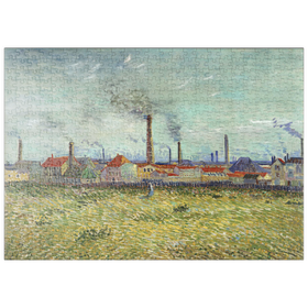 Darstellung des Puzzle-Motivs Vincent van Gogh's Factories at Clichy (1887) – Puzzleteile: 500