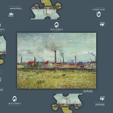 Vincent van Gogh's Factories at Clichy (1887) 500 Puzzle Schachtel 3D Modell