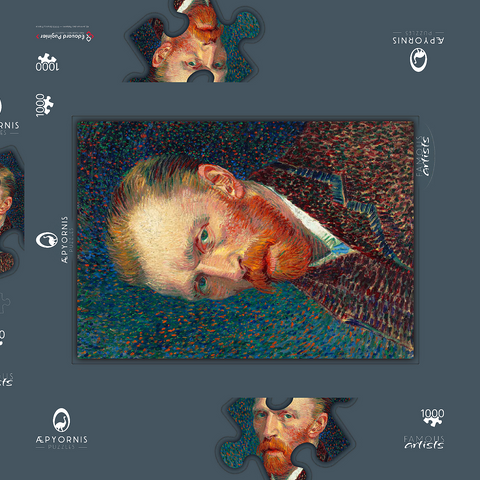Self-Portrait (1887) by Vincent van Gogh 1000 Puzzle Schachtel 3D Modell