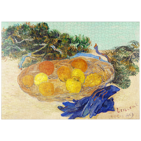 Darstellung des Puzzle-Motivs Still Life of Oranges and Lemons with Blue Gloves (1889) by Vincent van Gogh – Puzzleteile: 1000
