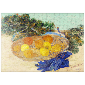 Darstellung des Puzzle-Motivs Still Life of Oranges and Lemons with Blue Gloves (1889) by Vincent van Gogh – Puzzleteile: 200