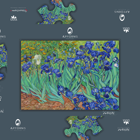 Irises (1889) by Vincent van Gogh 1000 Puzzle Schachtel 3D Modell
