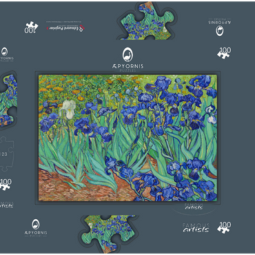 Irises (1889) by Vincent van Gogh 100 Puzzle Schachtel 3D Modell