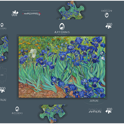 Irises (1889) by Vincent van Gogh 100 Puzzle Schachtel 3D Modell