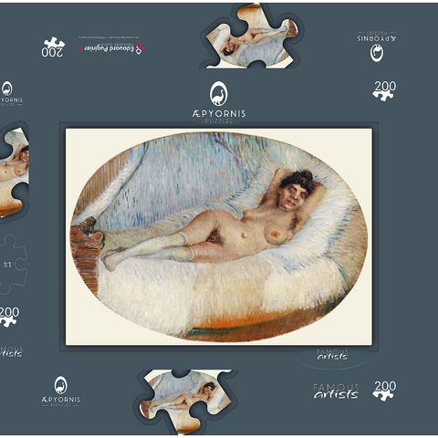 Reclining Nude (Femme nue étendue sur un lit) (1887) by Vincent van Gogh 200 Puzzle Schachtel 3D Modell