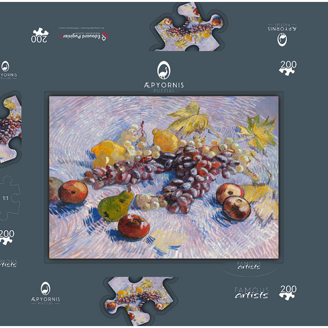 Grapes, Lemons, Pears, and Apples (1887) by Vincent van Gogh 200 Puzzle Schachtel 3D Modell