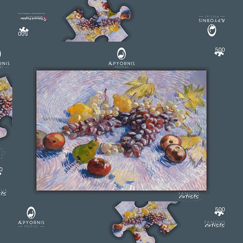 Grapes, Lemons, Pears, and Apples (1887) by Vincent van Gogh 500 Puzzle Schachtel 3D Modell