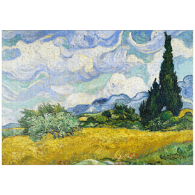 Darstellung des Puzzle Motivs Wheat Field with Cypresses (1889) by Vincent van Gogh - Puzzleteile: 1000