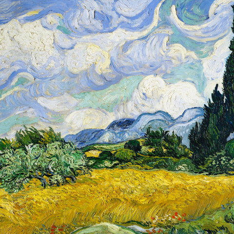 Wheat Field with Cypresses (1889) by Vincent van Gogh 1000 Puzzle 3D Modell