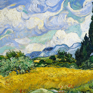 Wheat Field with Cypresses (1889) by Vincent van Gogh 100 Puzzle 3D Modell
