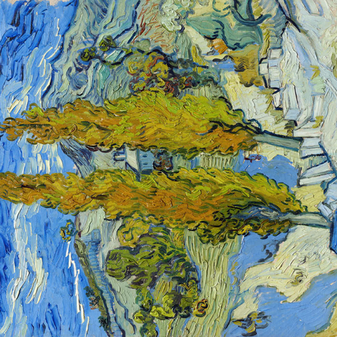 The Poplars at Saint-Rémy (1889) by Vincent van Gogh 100 Puzzle 3D Modell