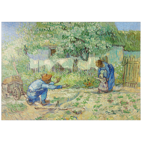 Darstellung des Puzzle-Motivs First Steps, after Millet (1890) by Vincent van Gogh – Puzzleteile: 1000