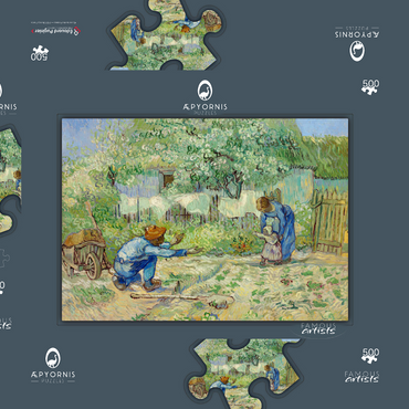 First Steps, after Millet (1890) by Vincent van Gogh 500 Puzzle Schachtel 3D Modell