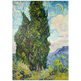 Darstellung des Puzzle-Motivs Cypresses (1889) by Vincent van Gogh – Puzzleteile: 1000