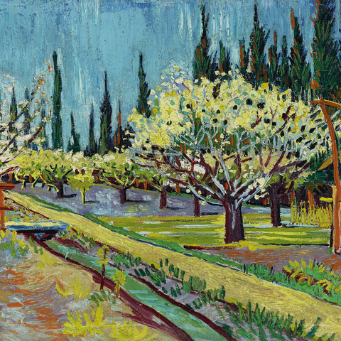 Orchard Bordered by Cypresses (1888) by Vincent van Gogh 1000 Puzzle 3D Modell
