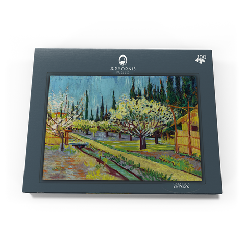 Orchard Bordered by Cypresses (1888) by Vincent van Gogh 100 Puzzle Schachtel Ansicht3