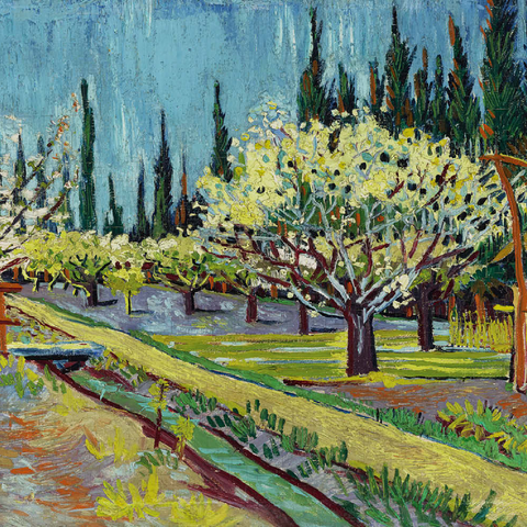 Orchard Bordered by Cypresses (1888) by Vincent van Gogh 100 Puzzle 3D Modell