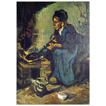 puzzleplate Peasant Woman Cooking by a Fireplace (1885) by Vincent van Gogh 100 Puzzle