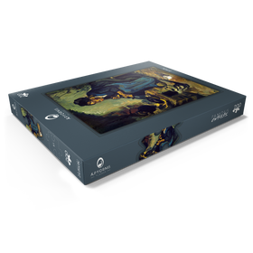 Darstellung des Puzzle Motivs Peasant Woman Cooking by a Fireplace (1885) by Vincent van Gogh - Puzzleteile: 200