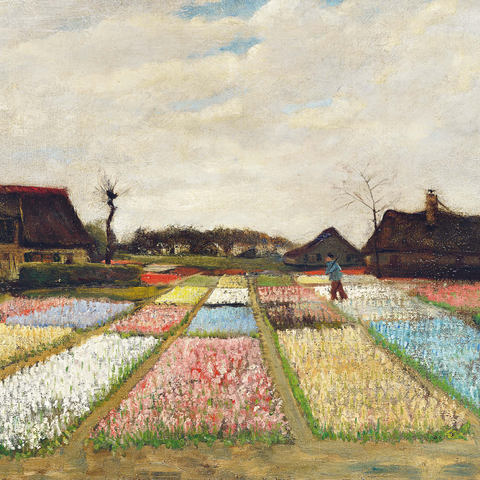 Flower Beds in Holland (1883) by Vincent van Gogh 1000 Puzzle 3D Modell