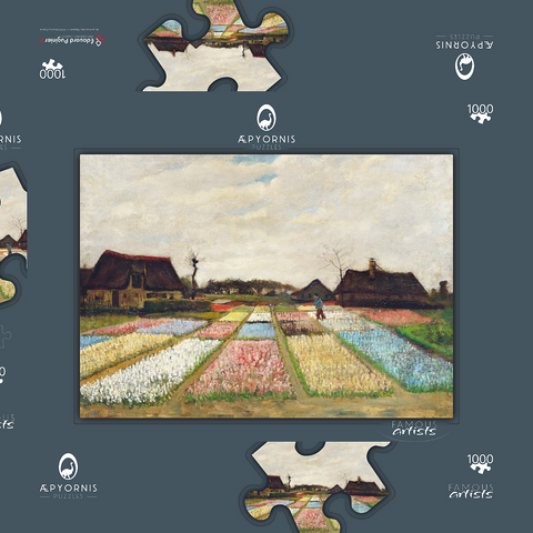 Flower Beds in Holland (1883) by Vincent van Gogh 1000 Puzzle Schachtel 3D Modell