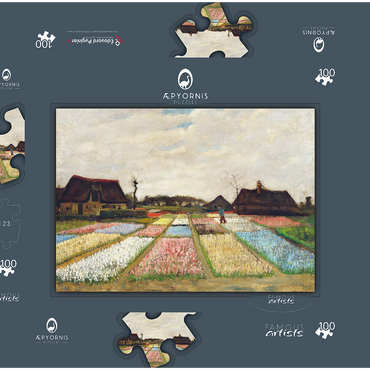 Flower Beds in Holland (1883) by Vincent van Gogh 100 Puzzle Schachtel 3D Modell
