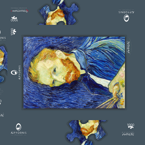 Self-Portrait (1889) by Vincent van Gogh 1000 Puzzle Schachtel 3D Modell
