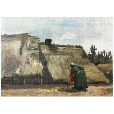 puzzleplate A Peasant Woman Digging in Front of Her Cottage (c.1885) by Vincent van Gogh 1000 Puzzle