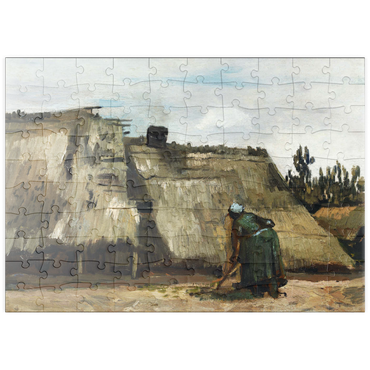 puzzleplate A Peasant Woman Digging in Front of Her Cottage (c.1885) by Vincent van Gogh 100 Puzzle