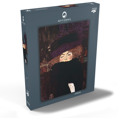 Gustav Klimt's Dame mit Hut und Federboa (1909) 200 Puzzle Schachtel Ansicht2