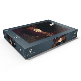 Darstellung des Puzzle Motivs Gustav Klimt's Dame mit Hut und Federboa (1909) - Puzzleteile: 500