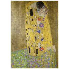 Darstellung des Puzzle-Motivs Gustav Klimt's The Kiss (1907-1908) – Puzzleteile: 1000