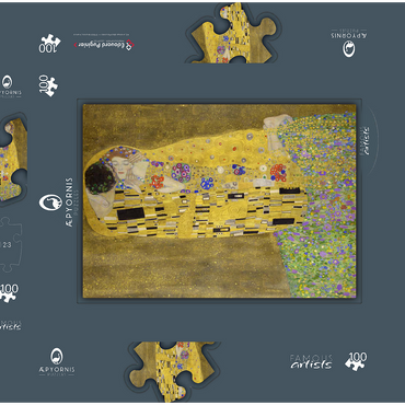 Gustav Klimt's The Kiss (1907–1908) 100 Puzzle Schachtel 3D Modell