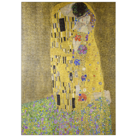 Darstellung des Puzzle Motivs Gustav Klimt's The Kiss (1907-1908) - Puzzleteile: 500