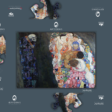 Gustav Klimt's Death and Life (1910-1915) 1000 Puzzle Schachtel 3D Modell