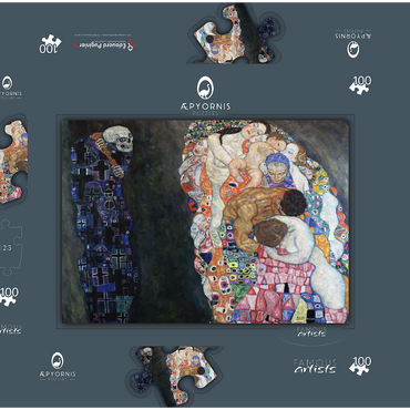 Gustav Klimt's Death and Life (1910-1915) 100 Puzzle Schachtel 3D Modell