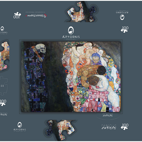 Gustav Klimt's Death and Life (1910-1915) 100 Puzzle Schachtel 3D Modell