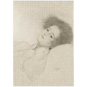 Darstellung des Puzzle-Motivs Portrait of a Young Woman Reclining (ca. 1897-1898) by Gustav Klimt – Puzzleteile: 1000