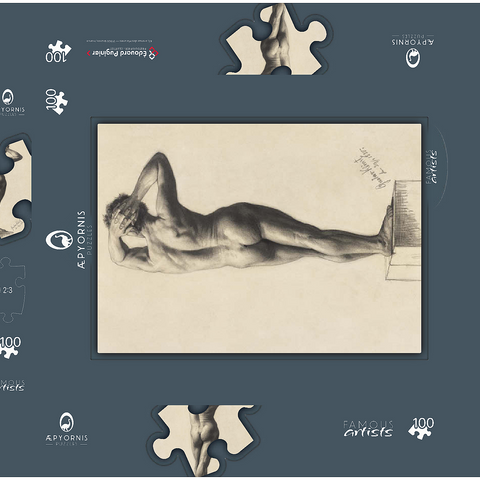Male Nude (1880) by Gustav Klimt 100 Puzzle Schachtel 3D Modell