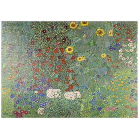 Darstellung des Puzzle-Motivs Gustav Klimt's Farm Garden with Sunflowers (1907) – Puzzleteile: 1000