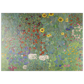 Darstellung des Puzzle Motivs Gustav Klimt's Farm Garden with Sunflowers (1907) - Puzzleteile: 200
