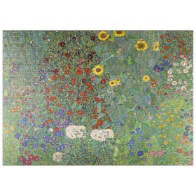 Darstellung des Puzzle Motivs Gustav Klimt's Farm Garden with Sunflowers (1907) - Puzzleteile: 500
