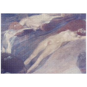 Darstellung des Puzzle-Motivs Gustav Klimt's Bewegte Wasser (1898) – Puzzleteile: 1000