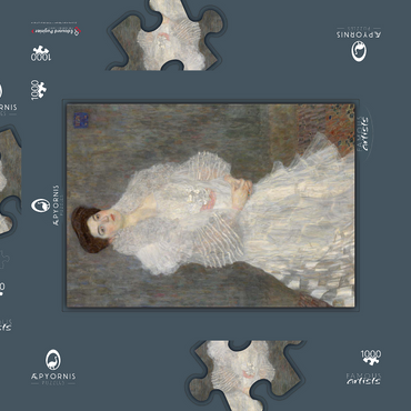 Gustav Klimt's Portrait of Hermine Gallia (1904) 1000 Puzzle Schachtel 3D Modell